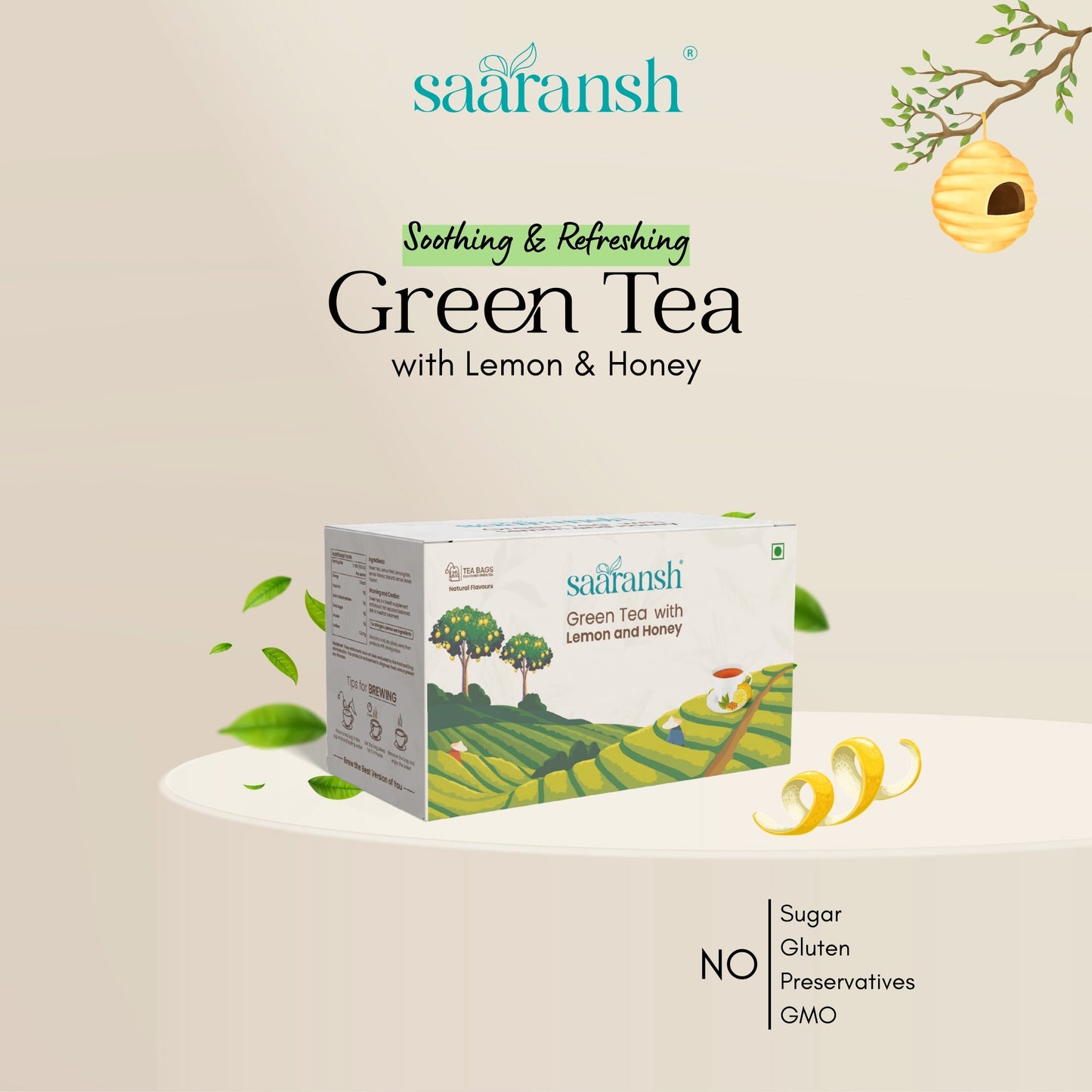 Saaransh Green Tea with Lemon & Honey