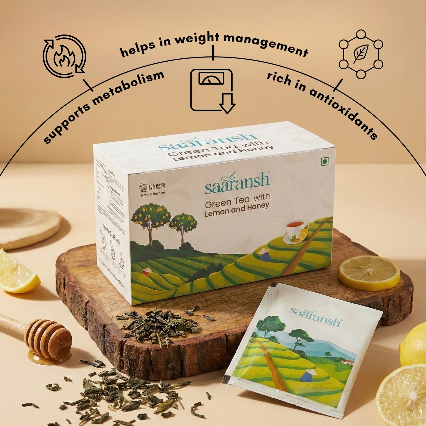 Saaransh Green Tea with Lemon & Honey